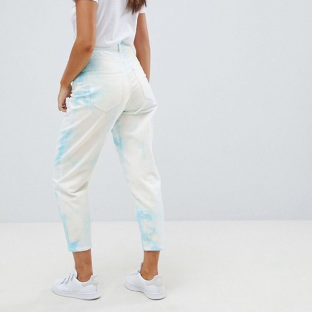 ASOS DESIGN balloon boyfriend jeans in tye dye